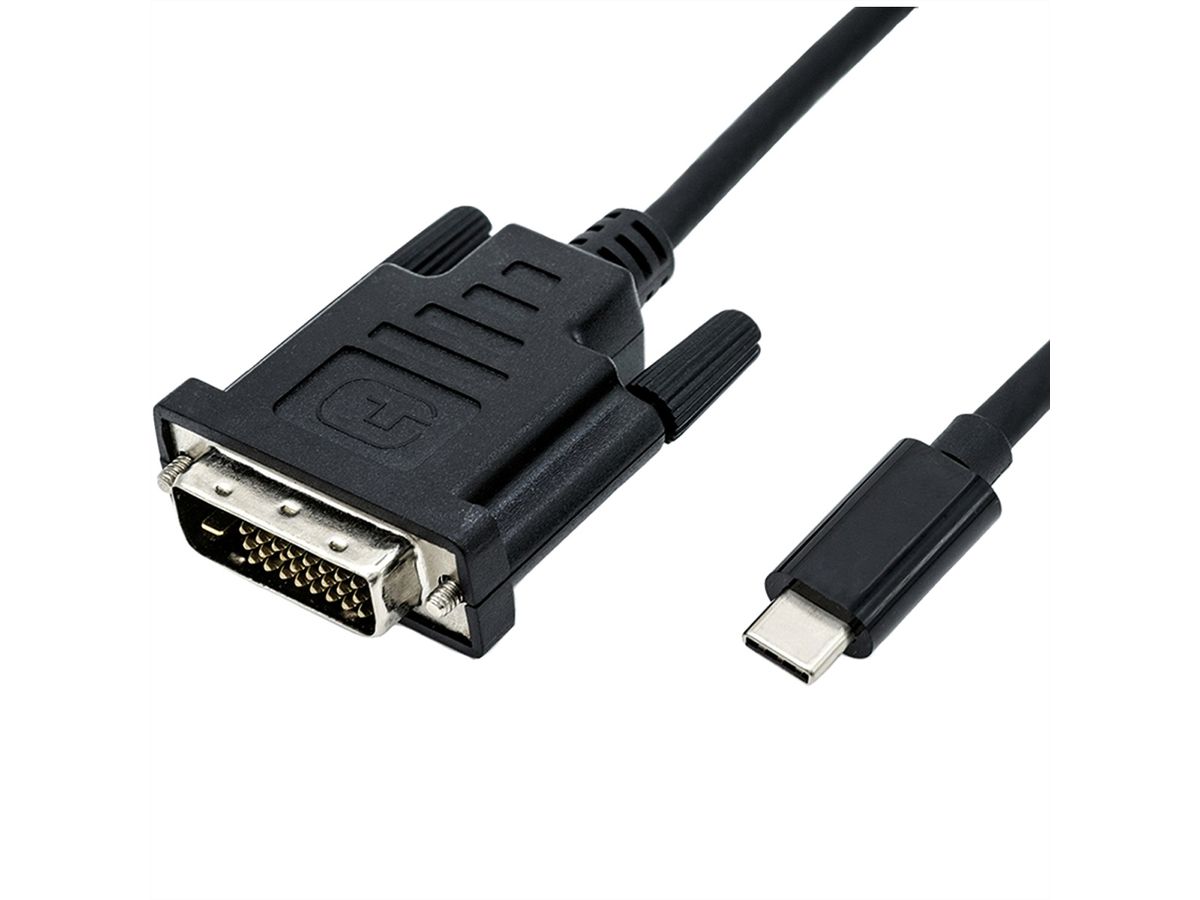 ROLINE USB Typ C - DVI Adapterkabel, ST/ST, 2 m