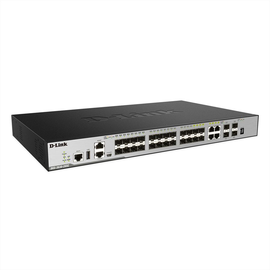 D-Link DGS-3630-28SC/SI/E 28-Port Layer 3 Fiber Gigabit Stack Switch (SI)