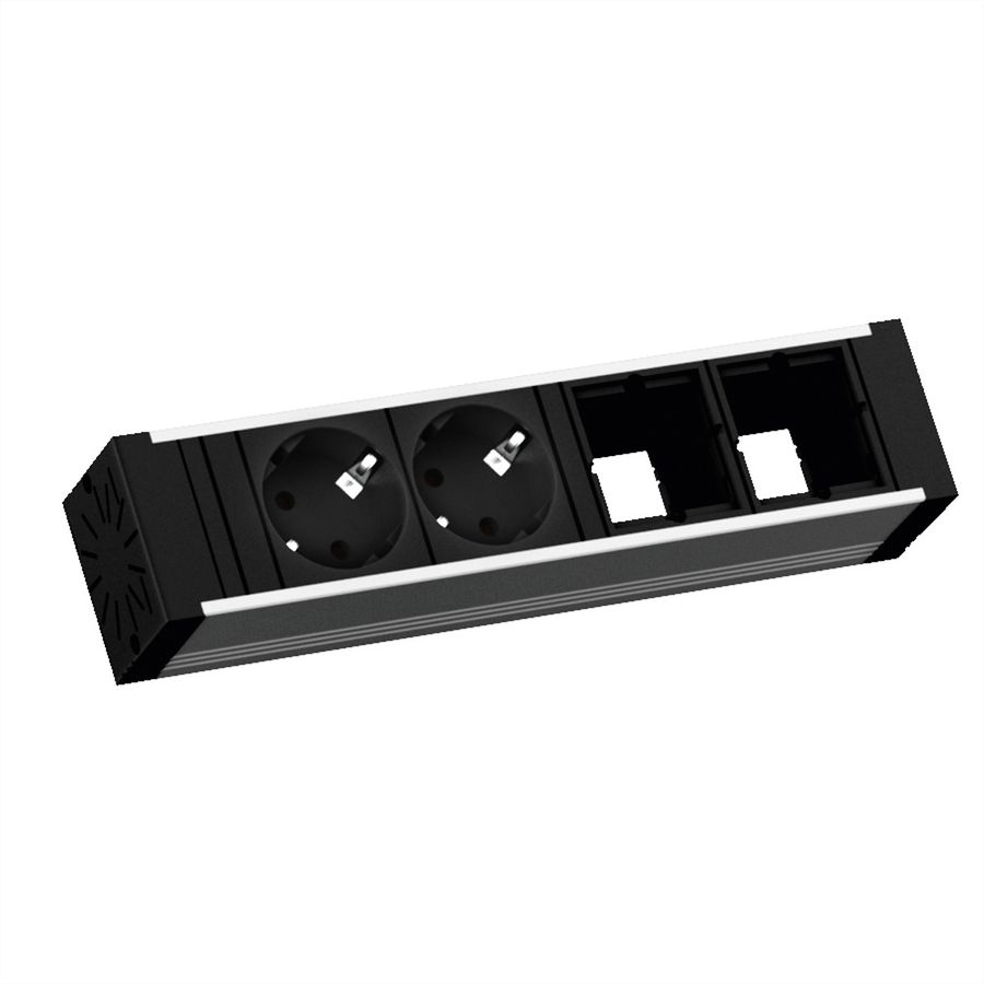 BACHMANN VENID 2x Schutzkontakt, 2x ABD, schwarz
