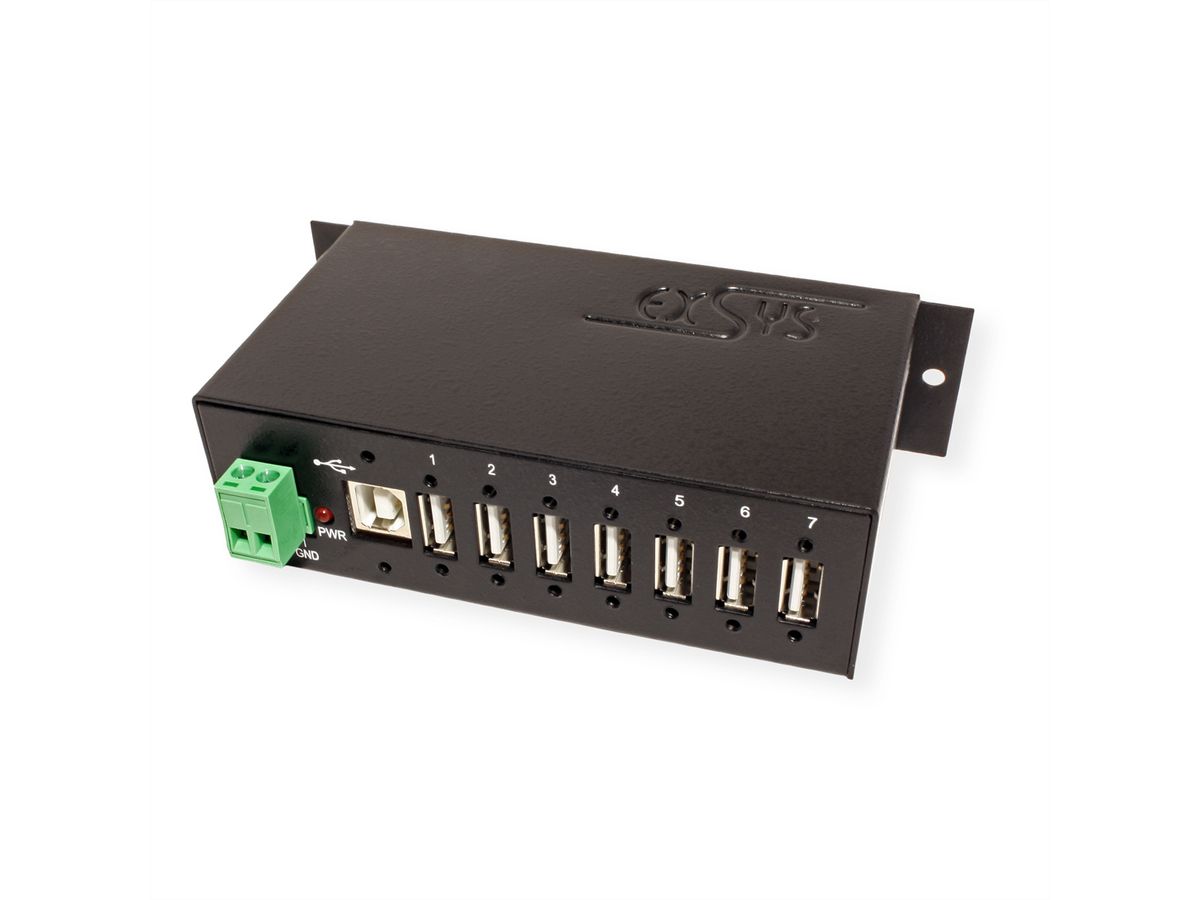 EXSYS EX-1177HMV USB 2.0 Hub Metall 7-Port