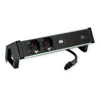 BACHMANN DESK2 ALU BLACK 2xP40, 1xUSBC 60W 0,2m GST18 Italia