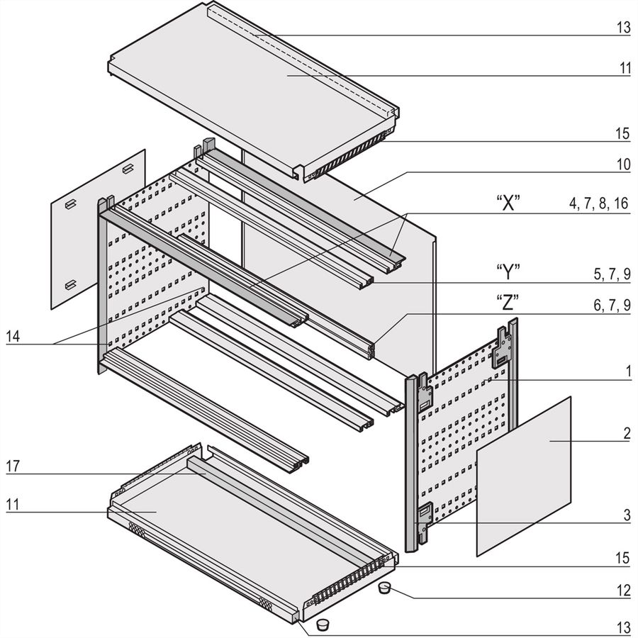 SCHROFF ratiopacPRO air Komplettgehäuse - RATI.PRO AIR 3/4HE 84TE 315T
