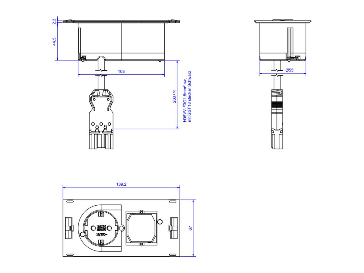 BACHMANN DUE 1xCEE7/3 1xCM 0,2m GST18