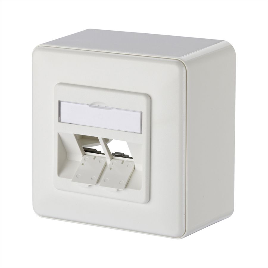 METZ CONNECT Keystone Anschlussdose AP 2 Port unbestückt reinweiß