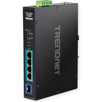 TRENDnet TI-PGM541 5 Port Rail Switch Industrial Gigabit PoE+, schwarz