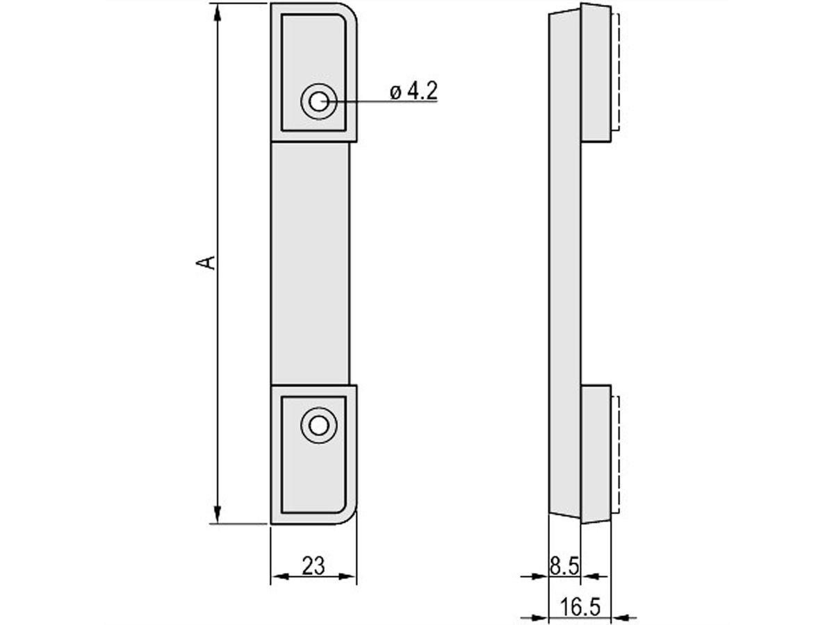 SCHROFF Rückwandfuss mit Gummieinlage - RUECKWANDFUSS 3HE RAL7016