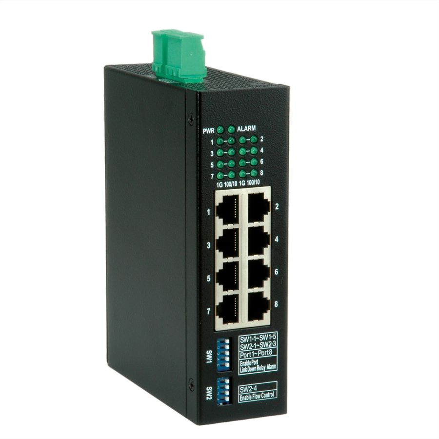 ROLINE Industrie Gigabit Switch, 8x RJ-45
