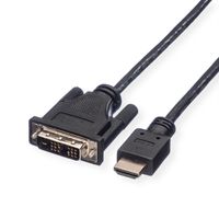 ROLINE Kabel DVI (18+1) ST - HDMI ST, schwarz, 1 m