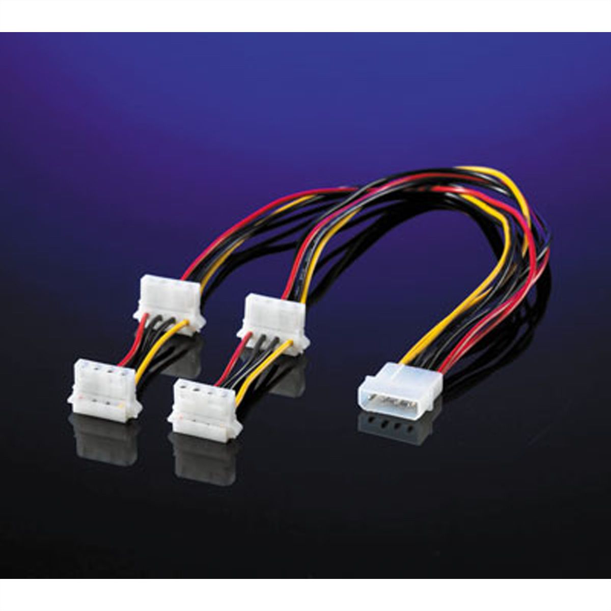 ROLINE Y-Kabel 4 pol. HDD / 4x 4 pol. HDD (abgewinkelt), 0,45 m