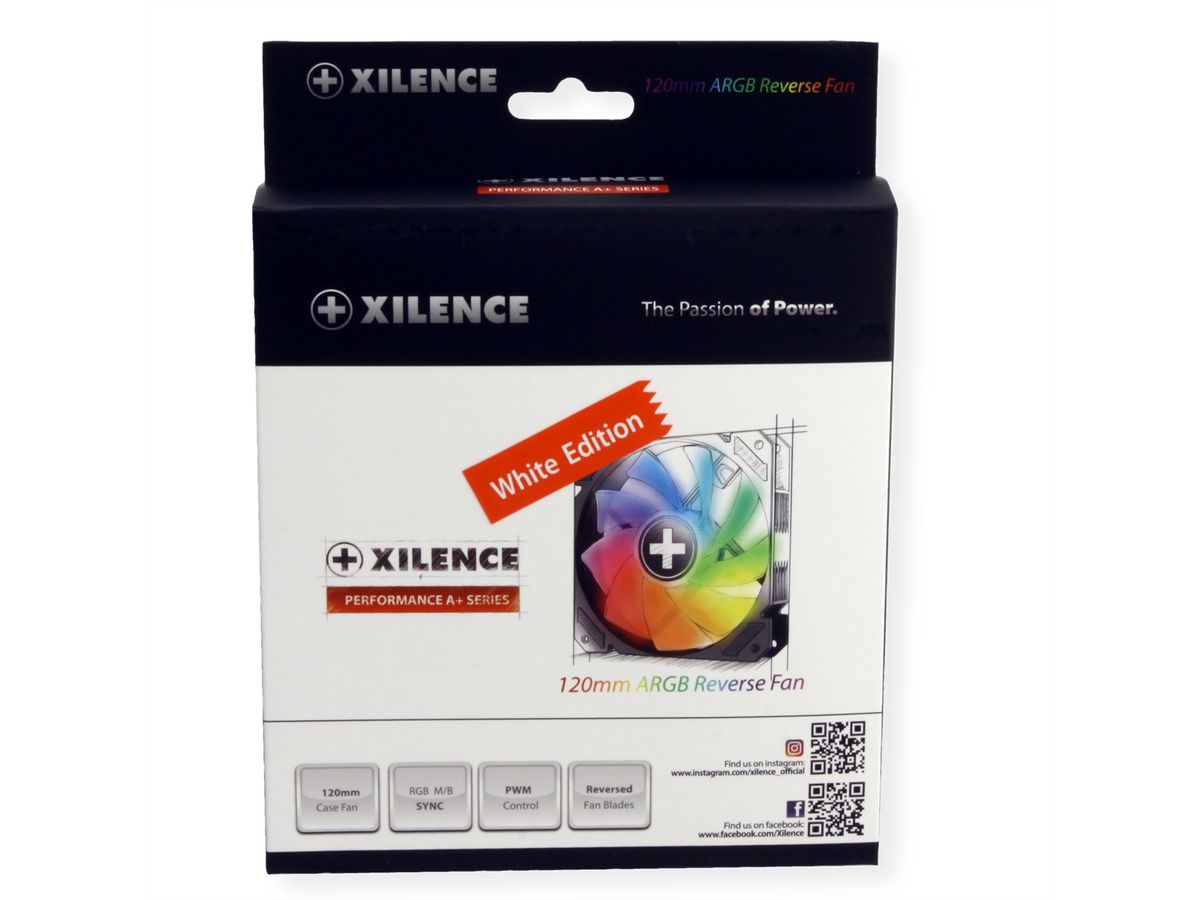 XILENCE Performance A+ REVERSE XF066, 120mm ARGB LED Lüfter weiß