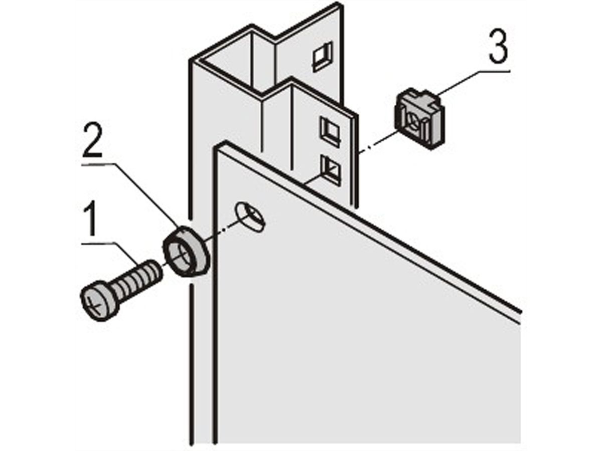 SCHROFF Montagematerial für 19"-Komponenten, M6, 32fach