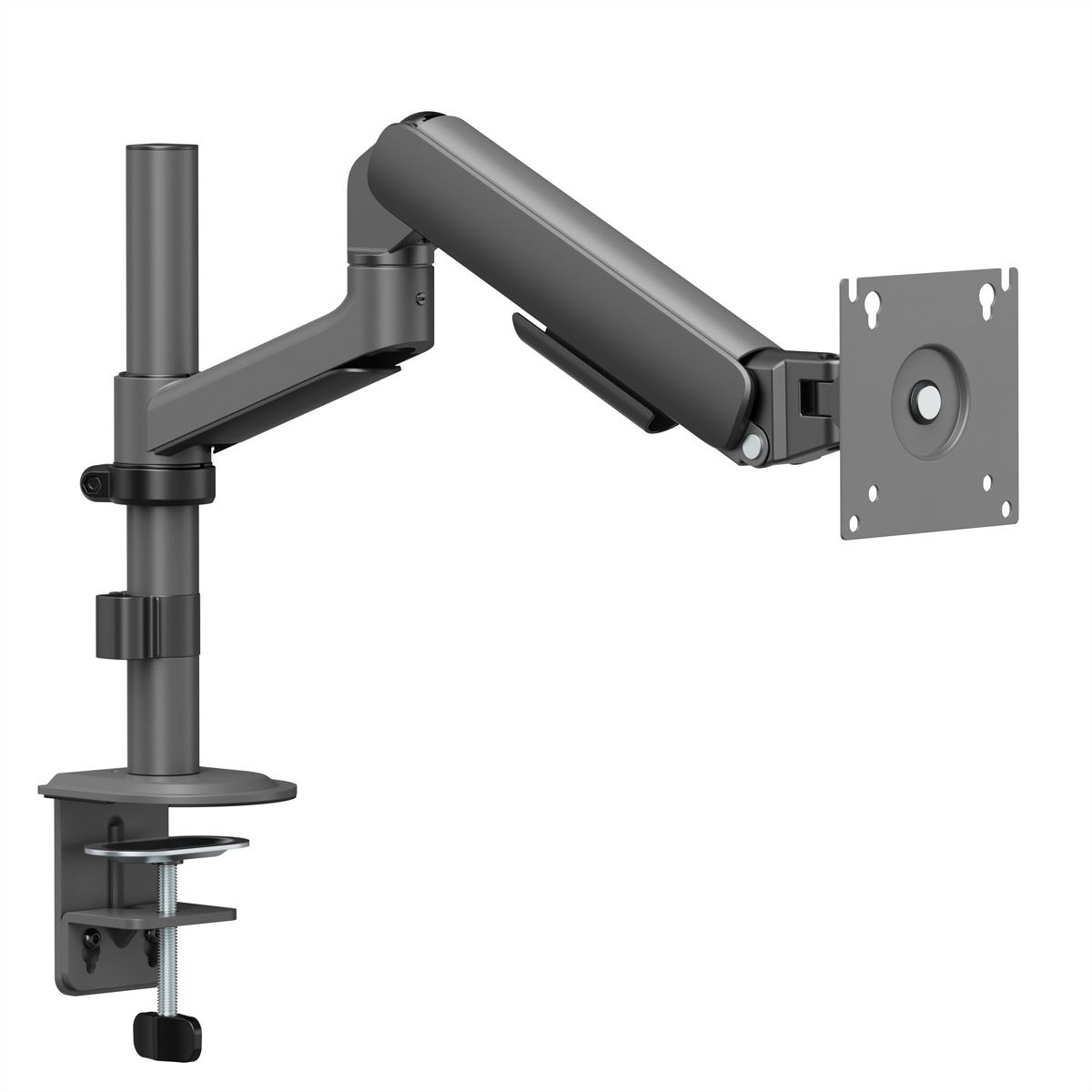 STANDARD Monitorarm zur Mastbefestigung, Mechanische Feder, 17–32 Zoll, max. 10 kg, schwarz