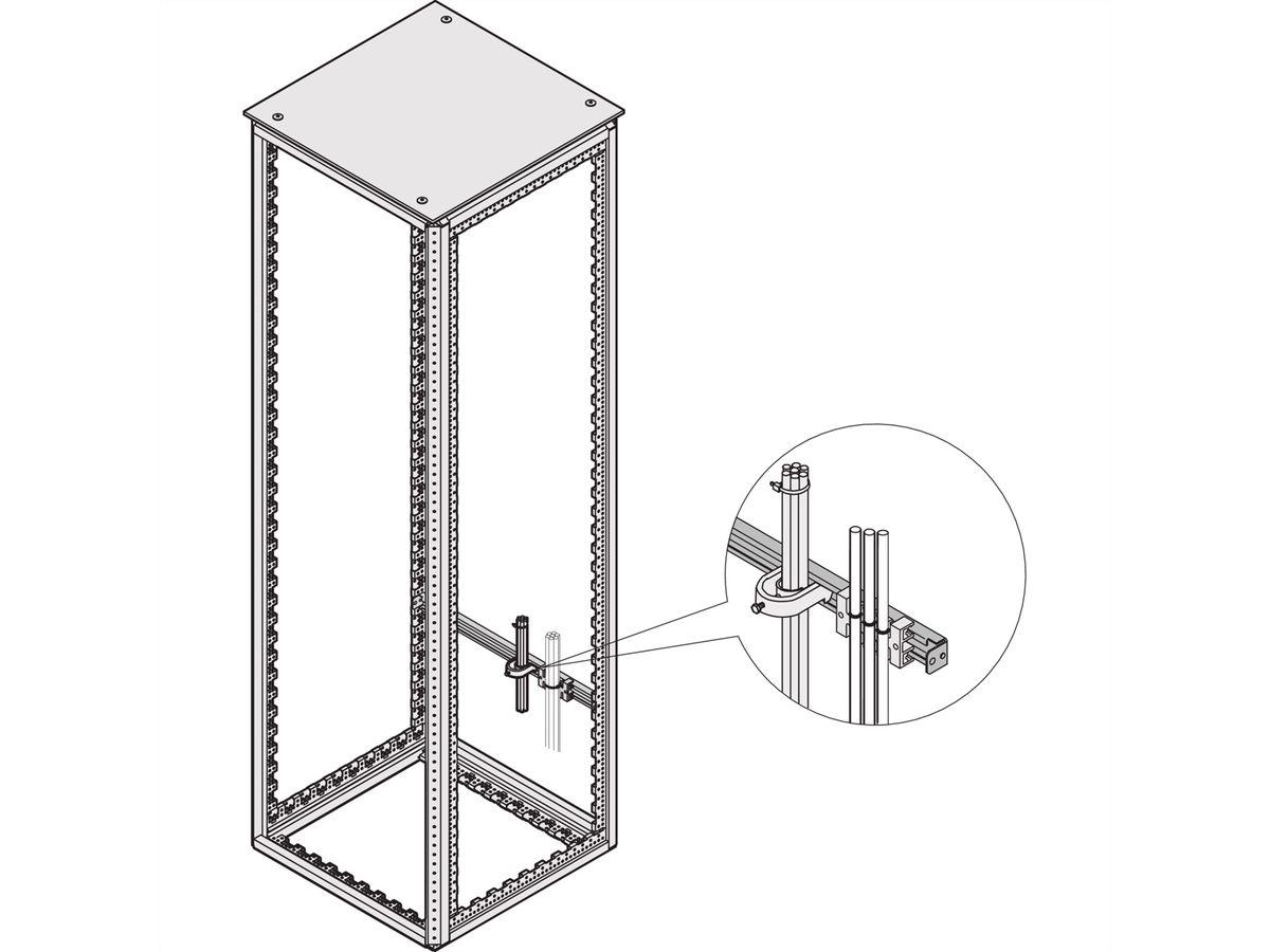 SCHROFF C-Profil für die Schrankbreite - C-PROFILSCHIENE 800 LG. (2X)