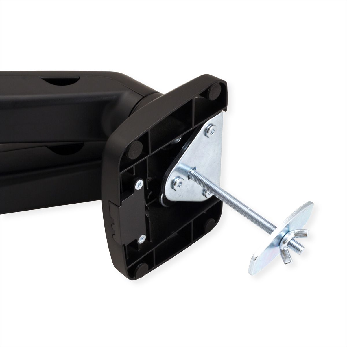 VALUE Dual LCD-Arm, Tischmontage, Gasfeder, 5 Gelenke, 12-27 Zoll, bis 2x 6,5 kg, schwarz