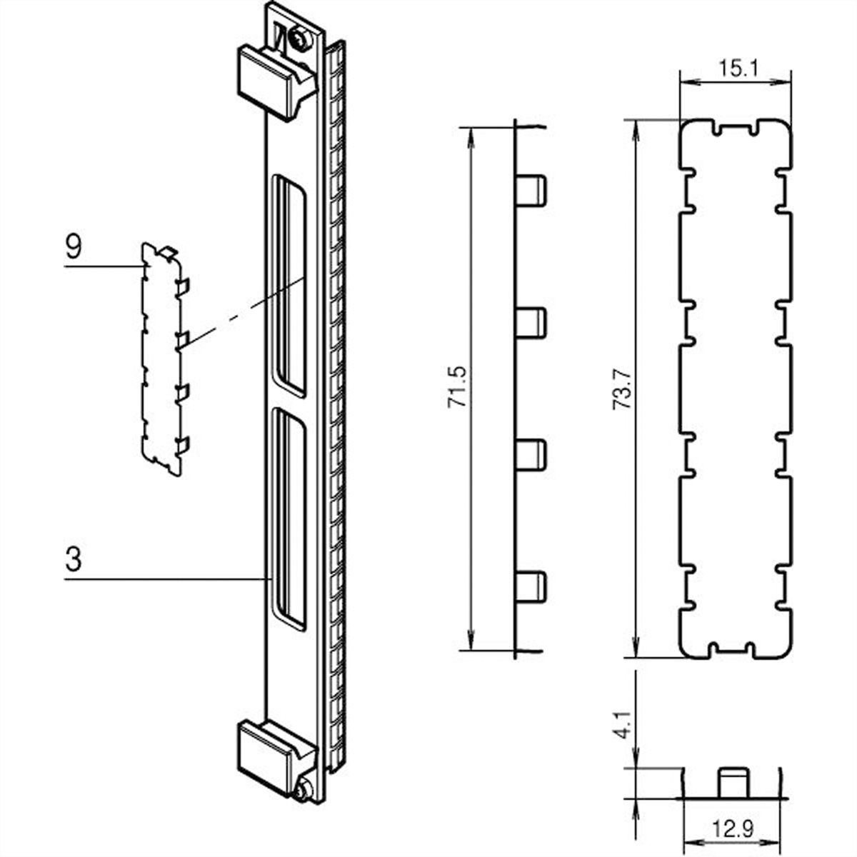 SCHROFF EMV-Abdeckung für PMC Mezzanine Frontplatten Ausbrüche - EMC ABDECKUNG 0,2MM SCHWARZ