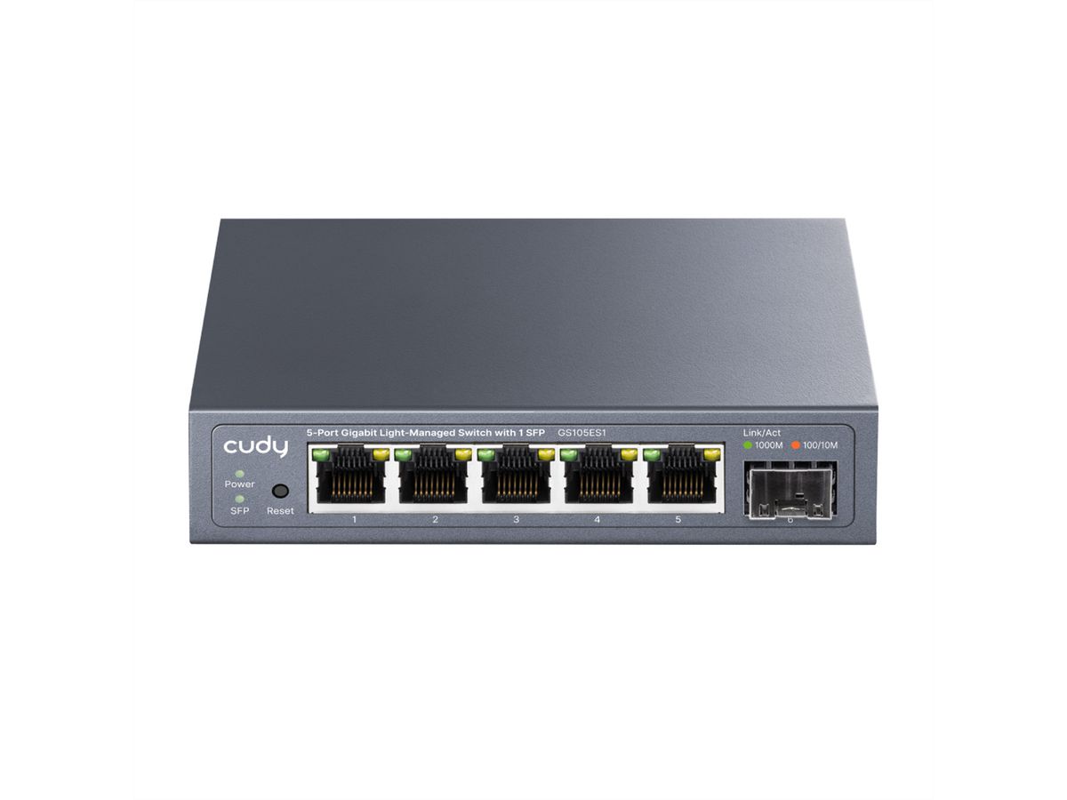 CUDY GS105ES1 5-Port Gigabit Switch Light Managed mit 1 SFP