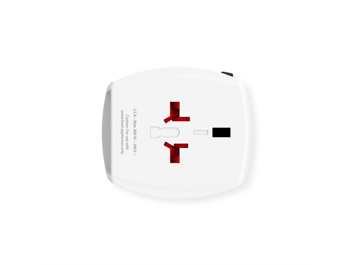 Skross MUV USB 2xA Universal 2-poliger Reiseadapter, Weltweit