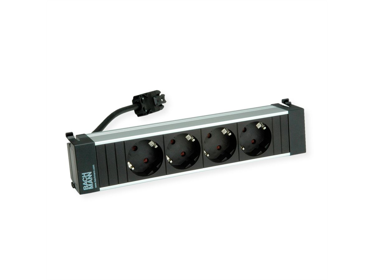 BACHMANN POWER FRAME 4xCEE7/3 ALU 0,20m 3G1,5mm² sw GST18