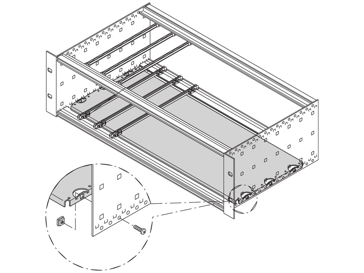 SCHROFF Montageplatte Standard - MONTAGEPLATTE 220T 28TE