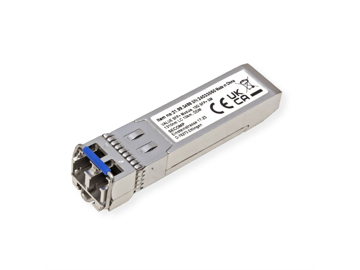 VALUE SFP+ Modul (MiniGBIC) LR/LC, 10GbE, Single Mode 1310nm, max. 10km