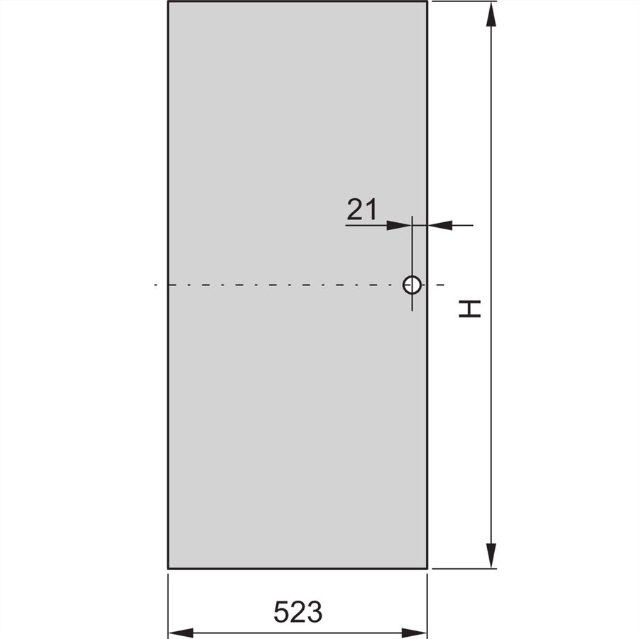 SCHROFF Stahltür, 120°-Öffnungswinkel - TUER STAHLBLECH 29HE 600B