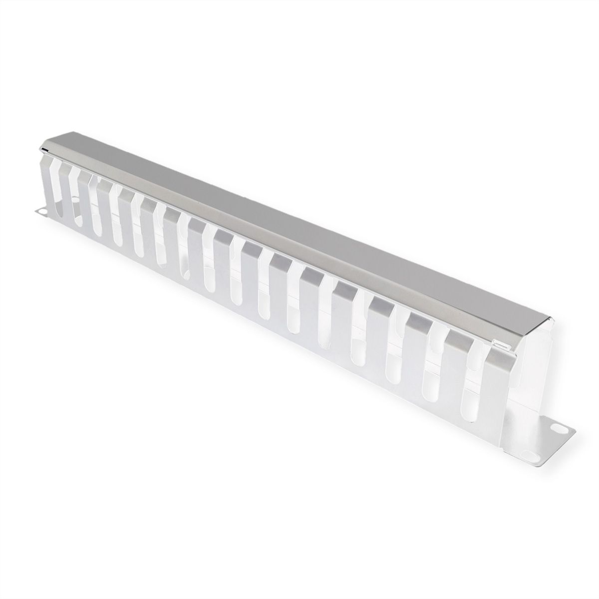 VALUE 19-Zoll-Frontplatte 1 HE mit Rangierkanal 40 x 60 mm, grau