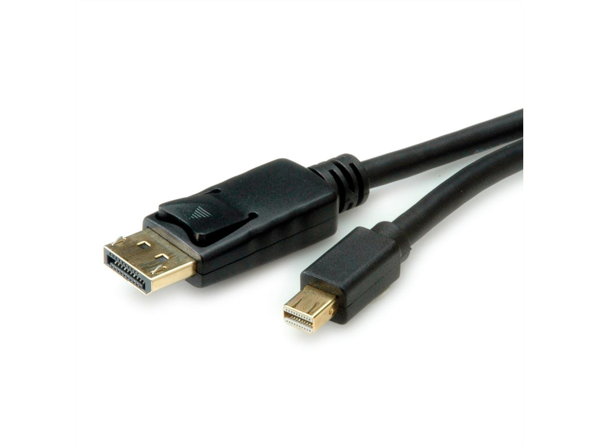 ROLINE Mini DisplayPort Kabel, v1.4, mDP - DP, ST - ST, schwarz, 2 m