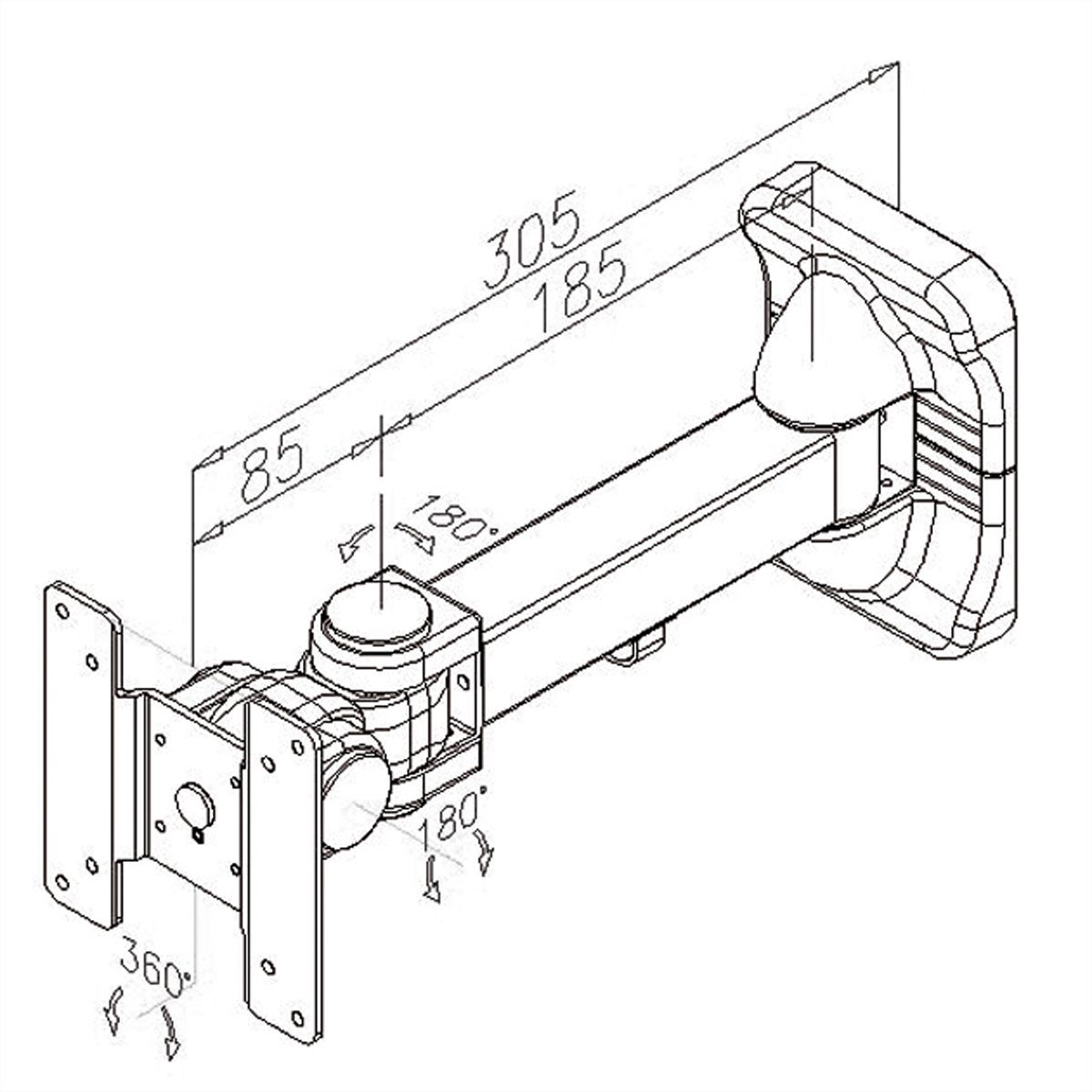 VALUE LCD-Befestigung, Wandmontage, 3 Gelenke, bis 10 kg