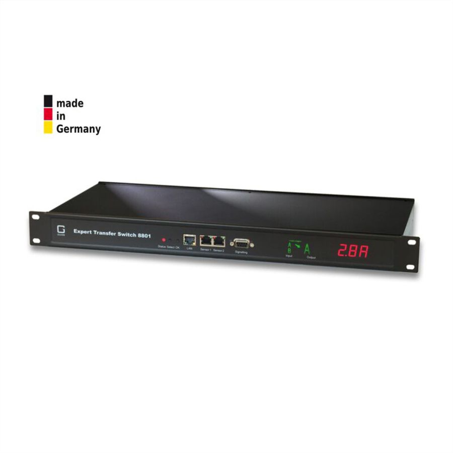 GUDE 8801-3 Expert Transfer Switch 16A  1x IEC C19, 6x IEC C13 (4xFuse), Netzwerk
