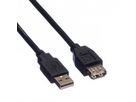 ROLINE USB 2.0 Kabel, Typ A-A, ST/BU, schwarz, 0,8 m