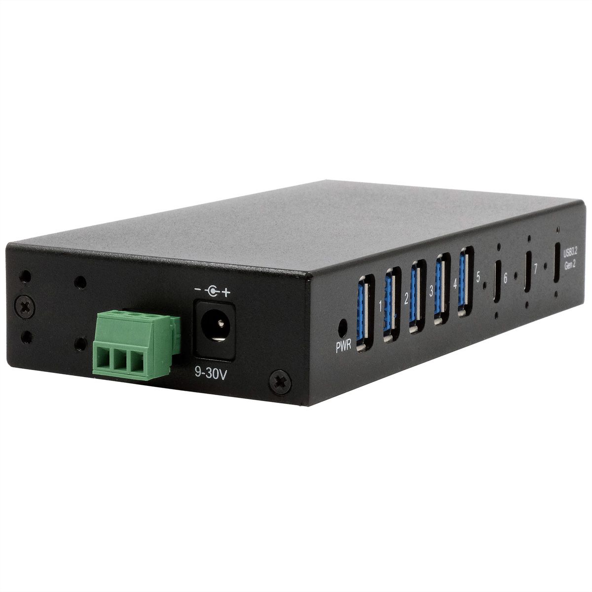 EXSYS EX-12297HMS 7 Port USB 3.2 Gen 2x1 Metall HUB, mit 2x USB-C und 5x USB-A 3.2 Gen 1 Ports