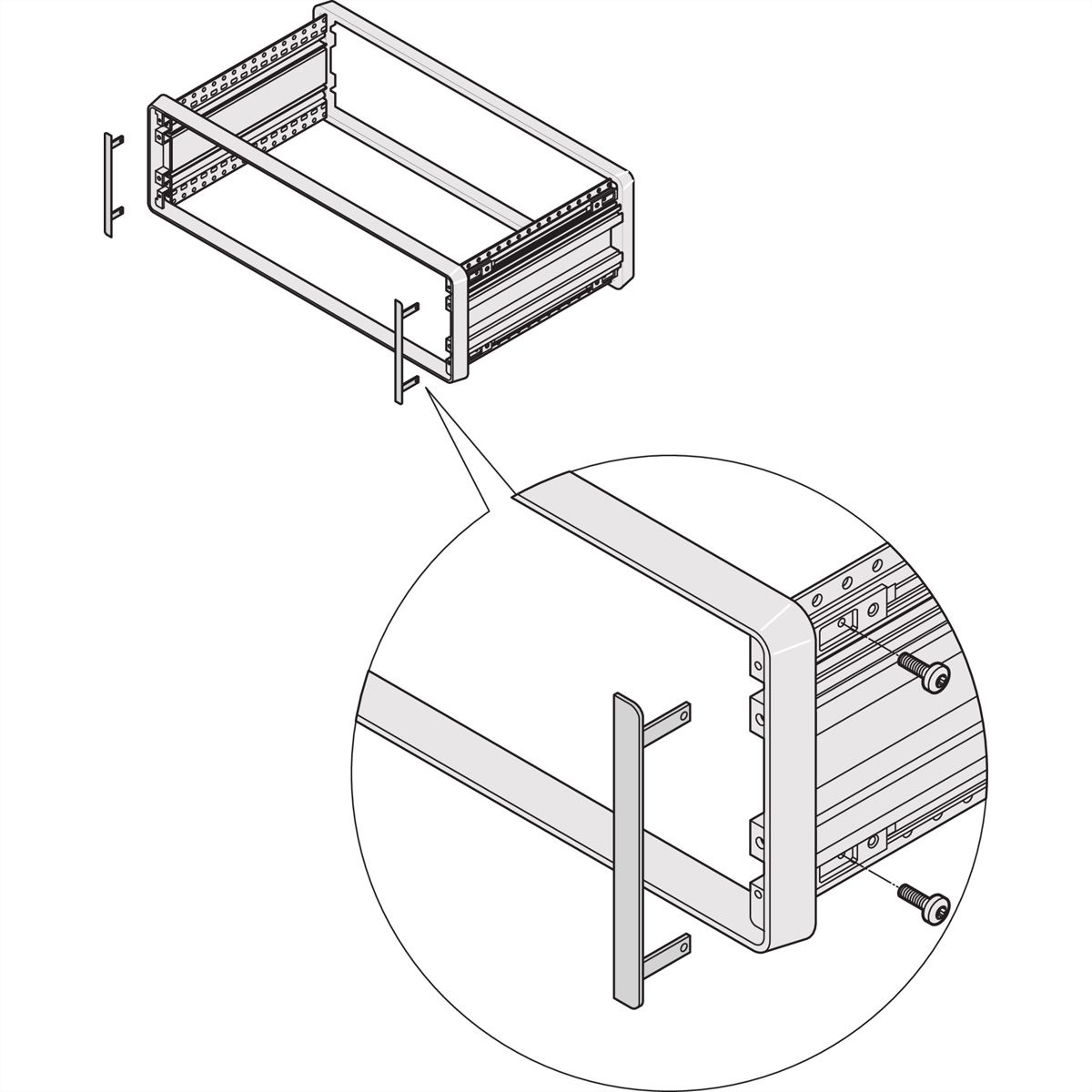 SCHROFF Abdeckwinkel - ABDECKWINKEL 3HE COMPAC PRO