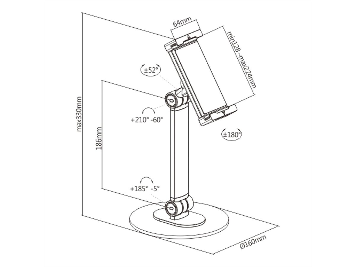 VALUE Universal-Tablet-Tischständer, solider Standfuß