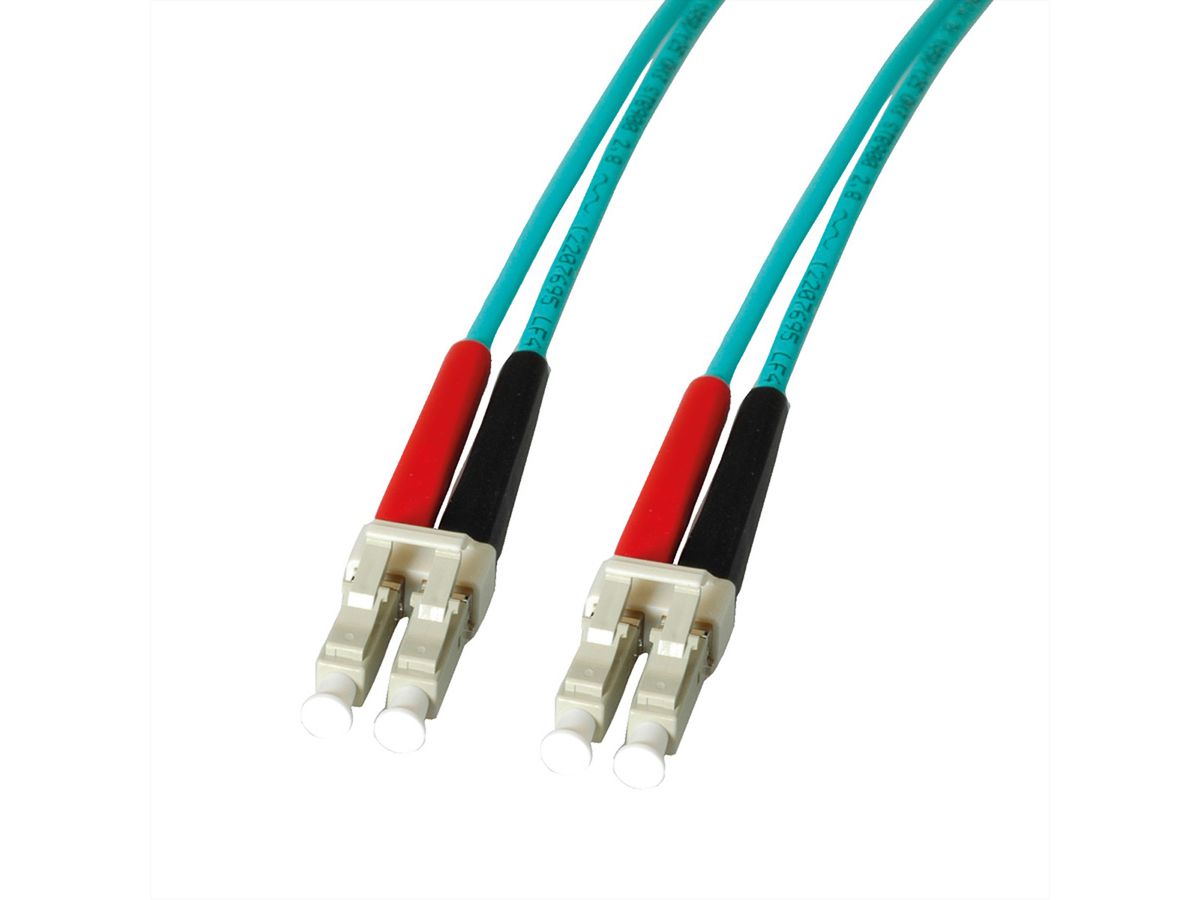 LEONI LWL-Kabel duplex 50/125µm OM3, Suhner LC/LC, 1 m