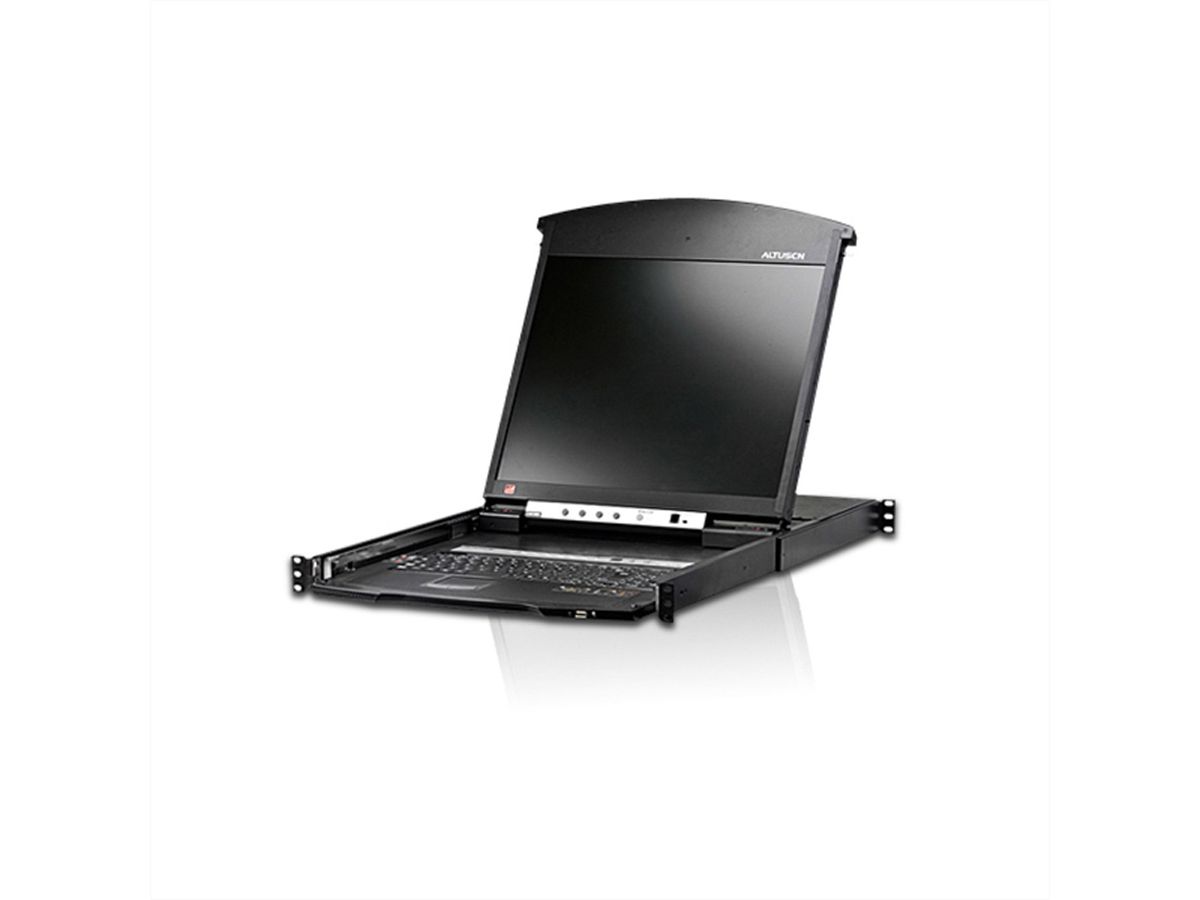 ATEN KL1516AiN KVM Over-IP Switch, 48cm TFT, VGA, PS/2-USB über Kat 5, 16 Ports, DE-Layout