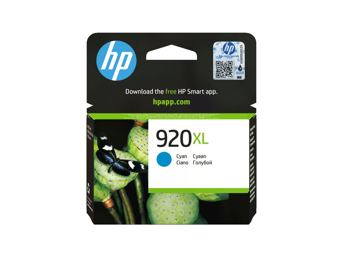 HP 920XL Cyan Original Druckerpatrone mit hoher Reichweite
