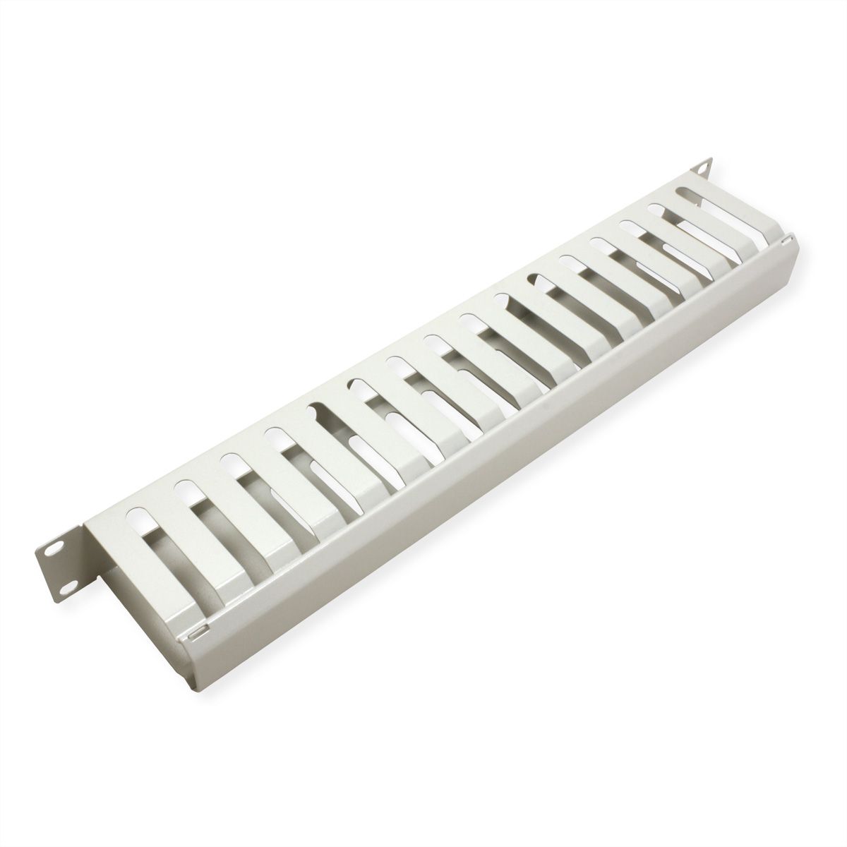 VALUE 19-Zoll-Frontplatte 1 HE mit Rangierkanal 40 x 80 mm, grau