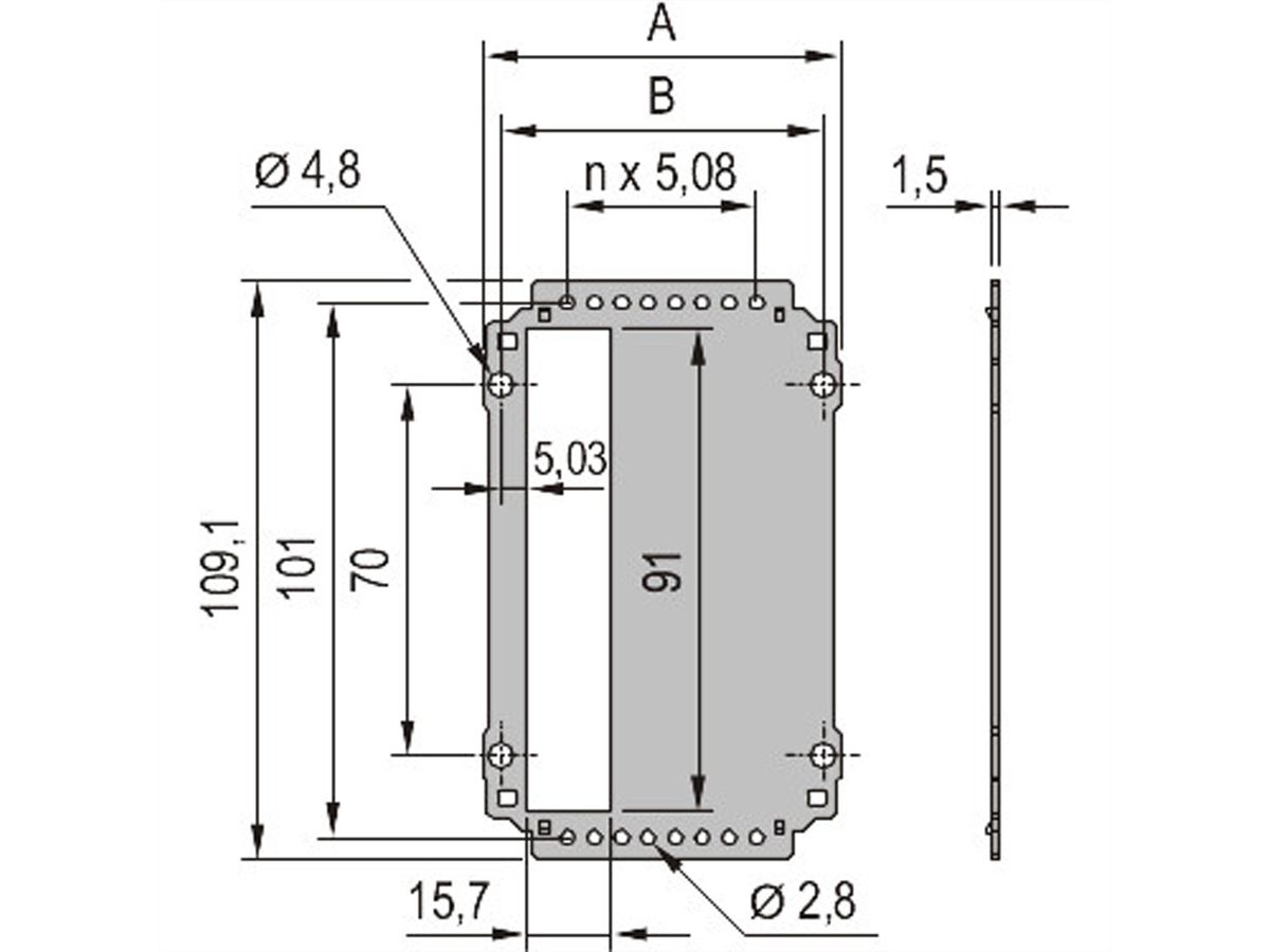 SCHROFF KAS RUECKWAND S1 3HE 28TE