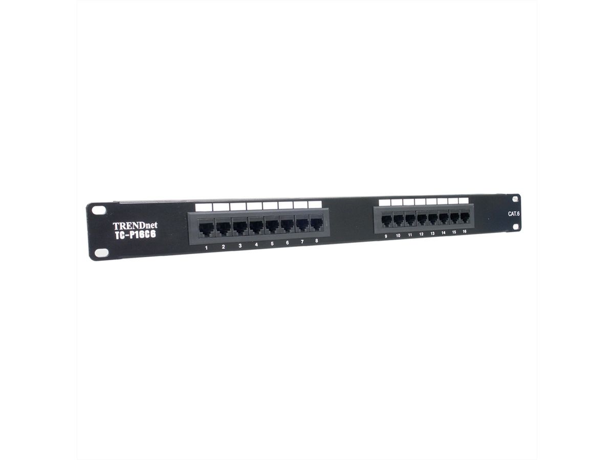 TRENDnet TC-P16C6 Patch Panel, 16-port Cat6 Unshielded