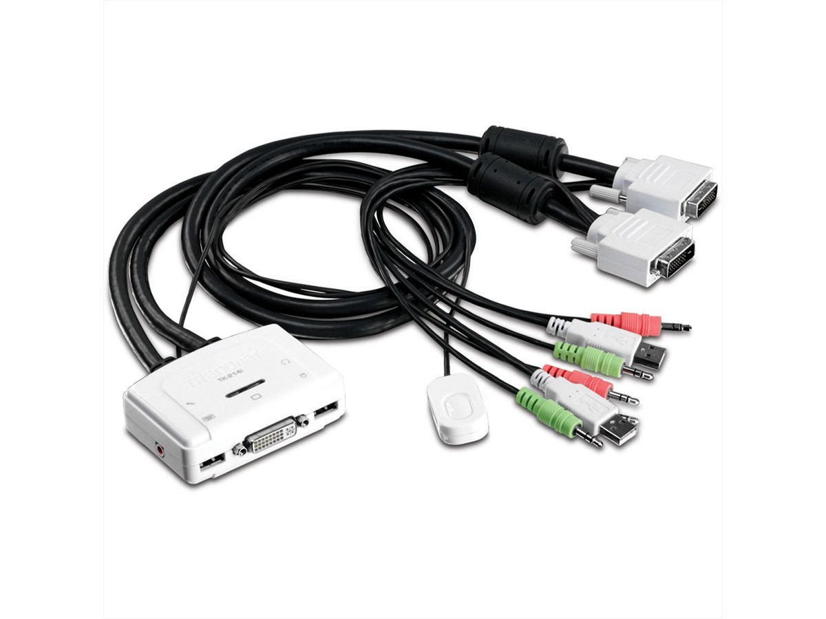 TRENDnet TK-214i KVM Switch 2-port DVI mit Audio