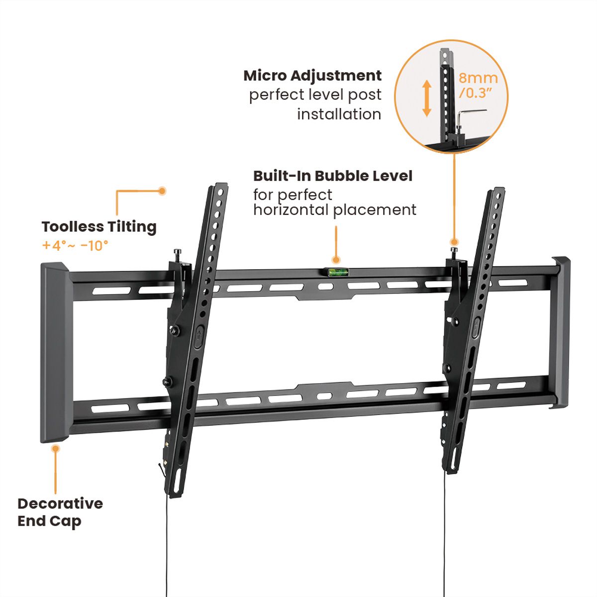 VALUE TV-Wandhalterung, neigbar, 43-90 Zoll, bis 75 kg