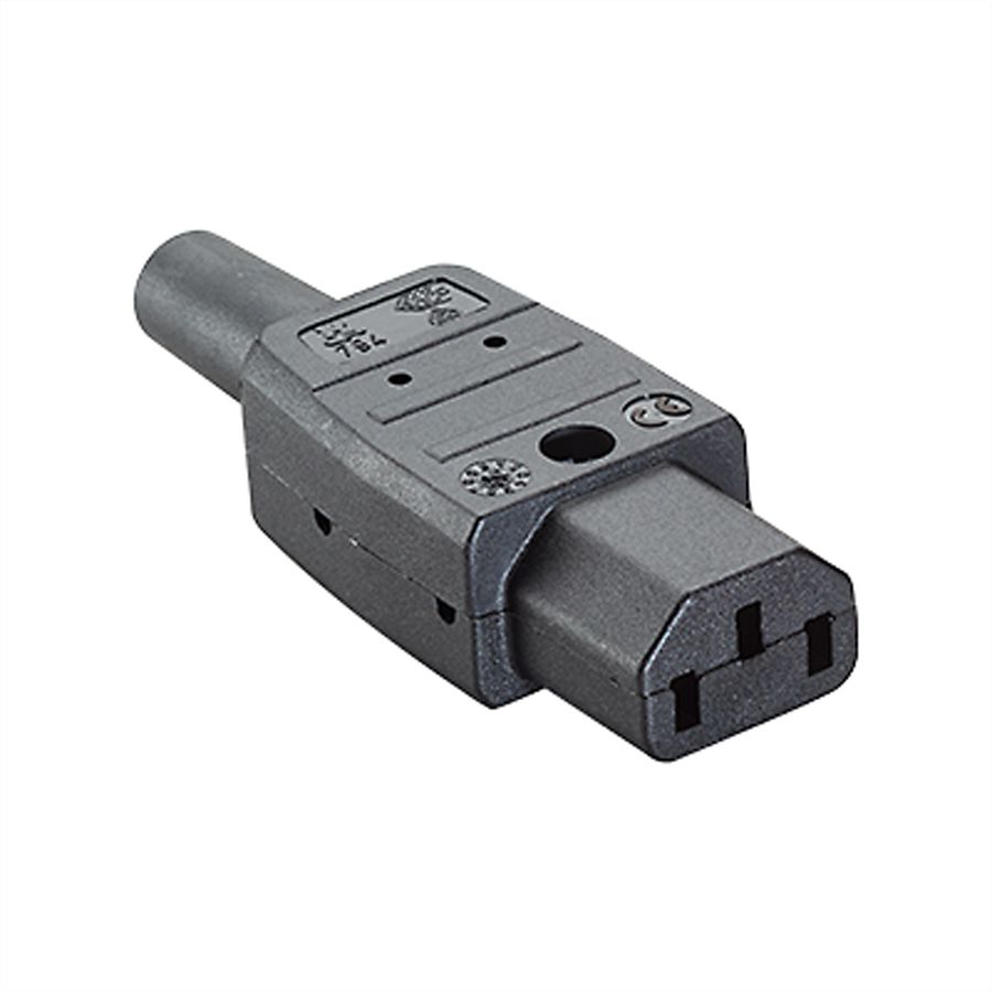 BACHMANN Kaltgerätekupplung IEC320 C13 10A/250VAC, Schraubanschluß, schwarz