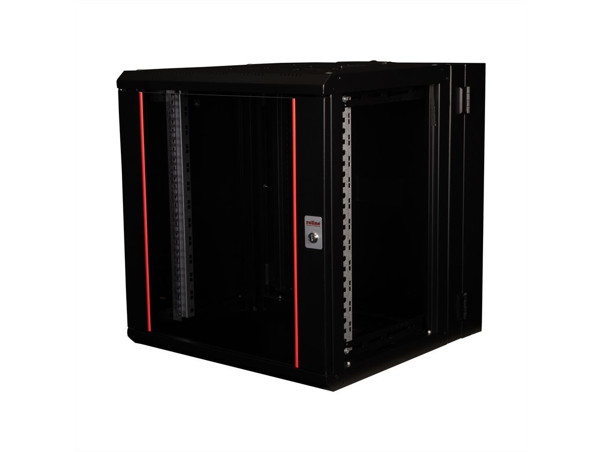 ROLINE 19-Zoll Wandgehäuse Pro 12 HE, 600x600 BxT zweiteilig schwenkbar schwarz