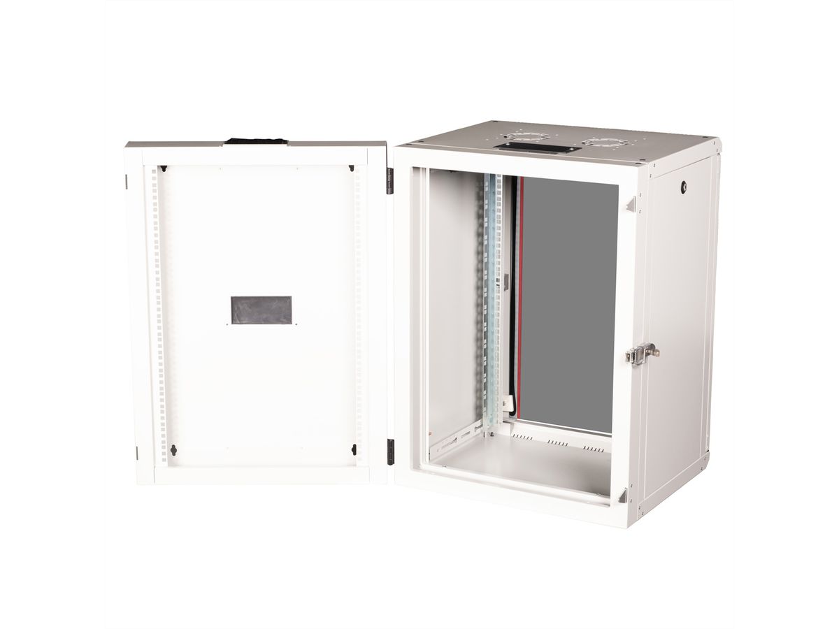 ROLINE 19-Zoll Wandgehäuse Pro 16 HE, 600x600 BxT zweiteilig schwenkbar grau