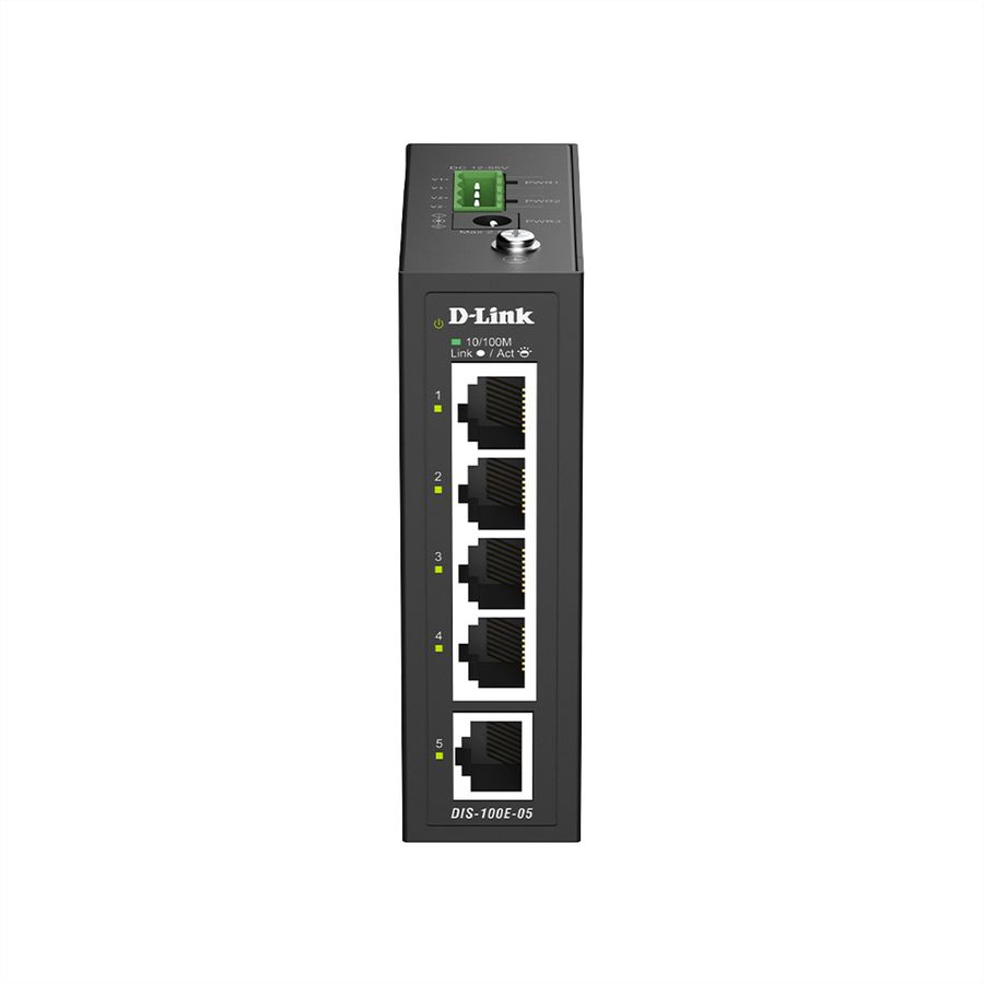 D-Link DIS-100E-05 5-Port Switch, Industrial Fast Ethernet Unmanaged