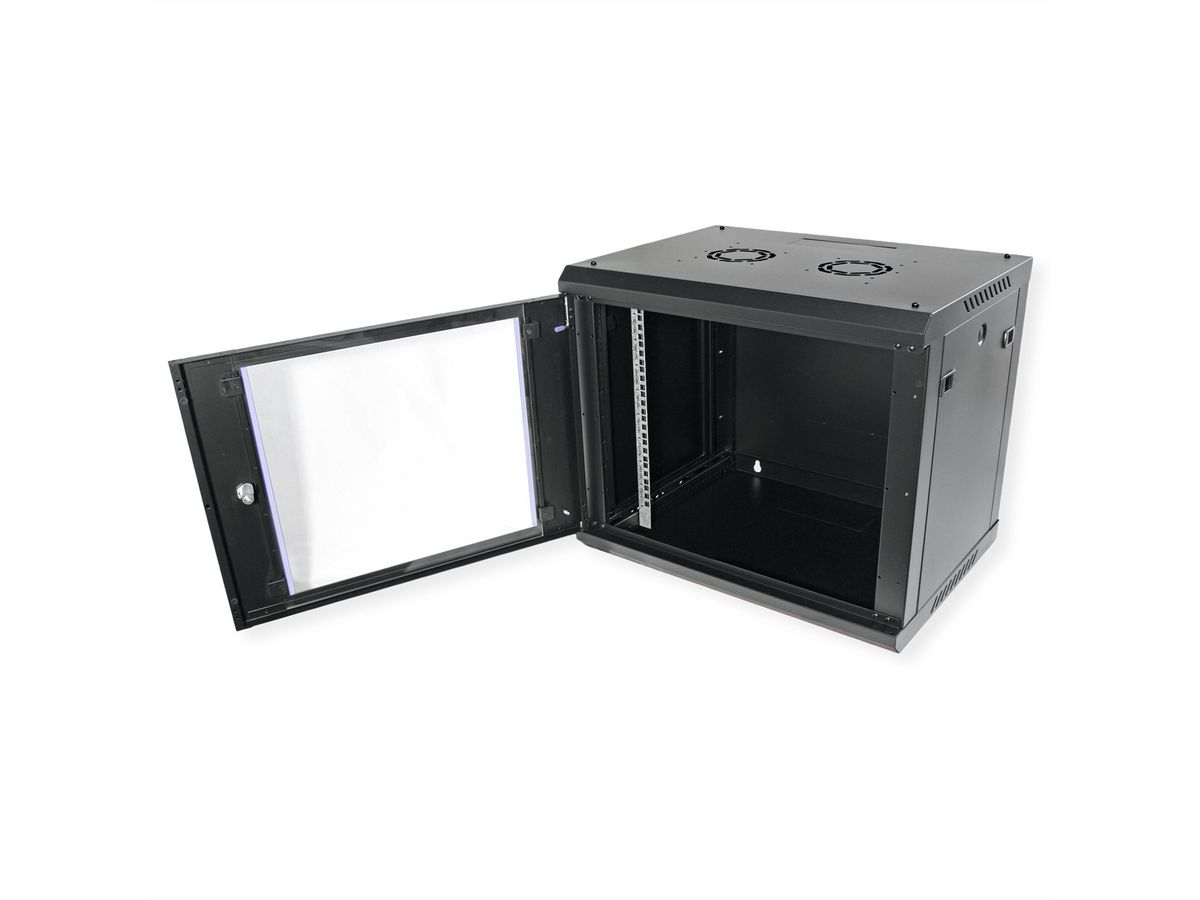 VALUE 19-Zoll Wandgehäuse 9HE, 600x450mm schwarz, Bausatz