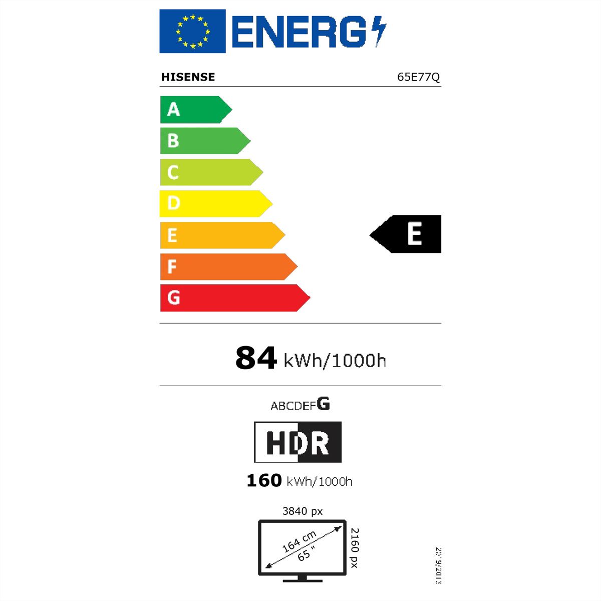 Hisense TV 65E77Q 65", QLED 4K, 60Hz