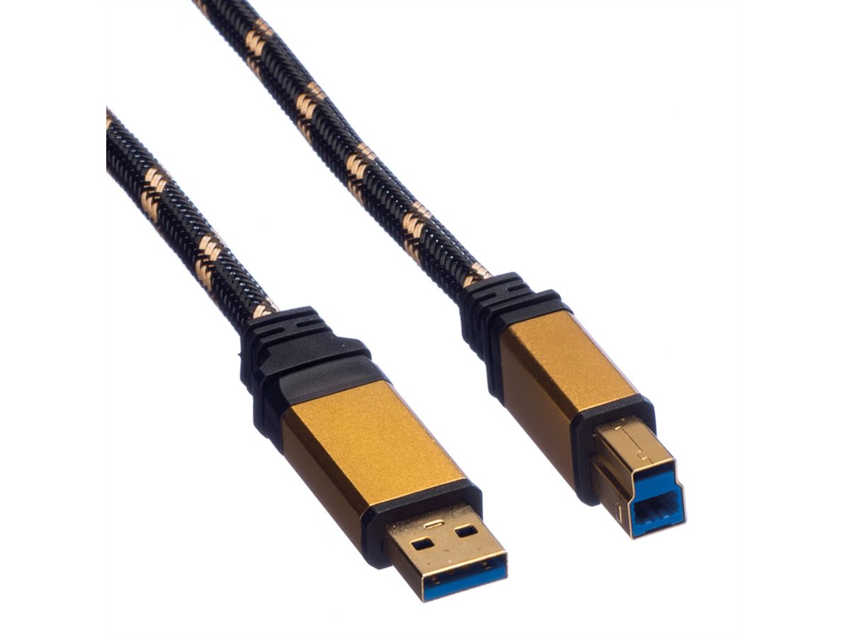 ROLINE GOLD USB 3.2 Gen 1 Kabel, Typ A-B, 3 m