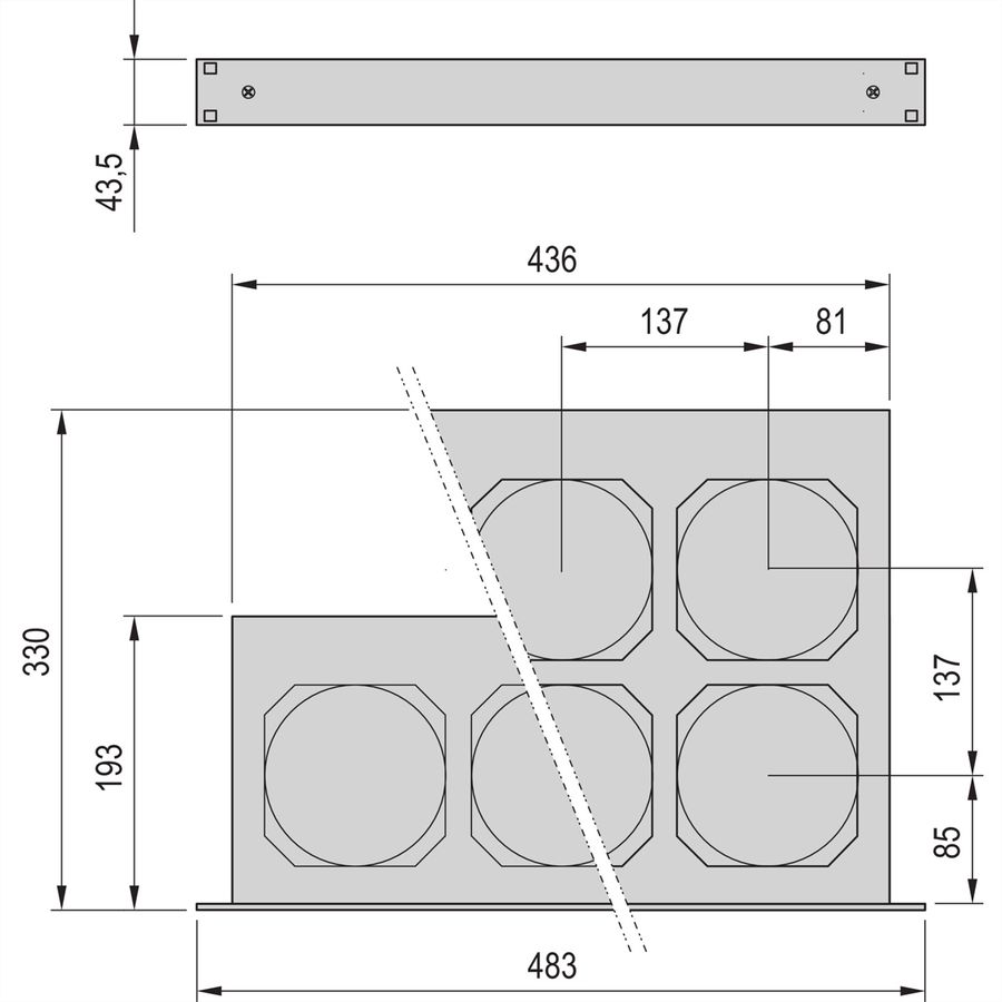 SCHROFF 19" Umlüfter, 6 Ventilatoren, 1 HE