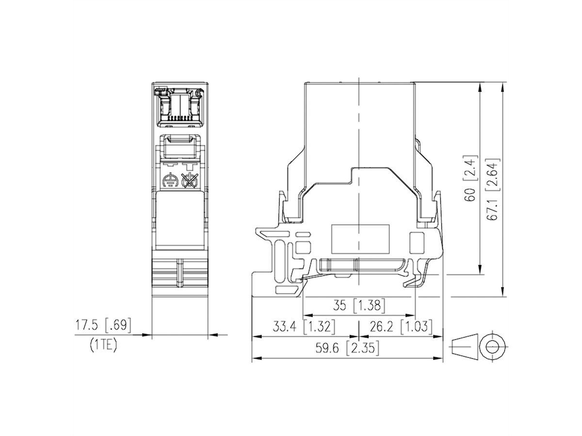 METZ CONNECT E-DAT Industry TS35 coupler insert